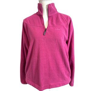 Reebok Womens Pink Fleece Pullover High Collard Top Size L